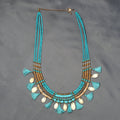 Shell Tassel Beaded Necklace,Glass Seed Beaded Bohemian Boho, Ethnic Necklace FNC1009-2